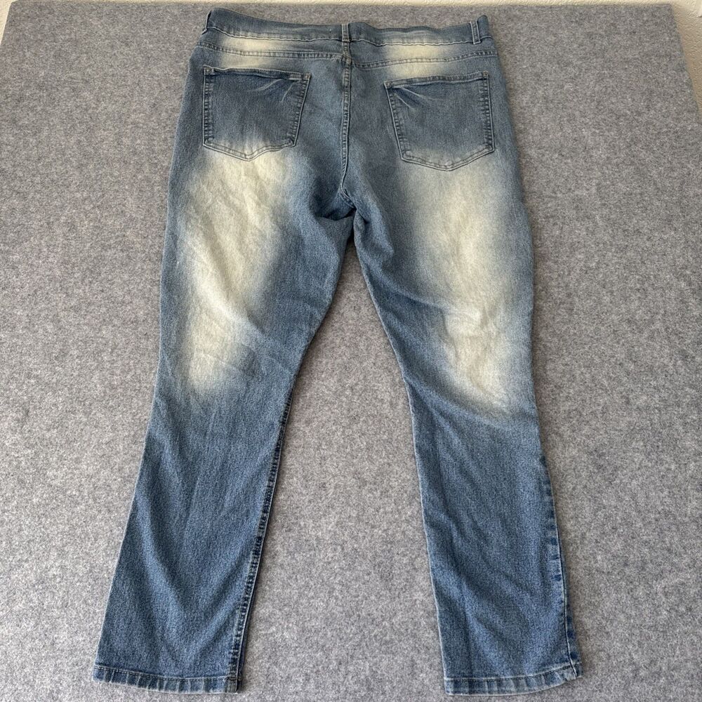GS-115 Mens High Rise Skinny Distressed Stretch Blue Jeans Size 42 - Picture 7 of 14